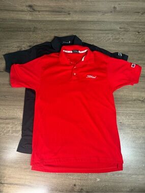 Vintage Titleist Golf Polo Shirts Mens XL Red Black Embroidered Logo Lot of 2